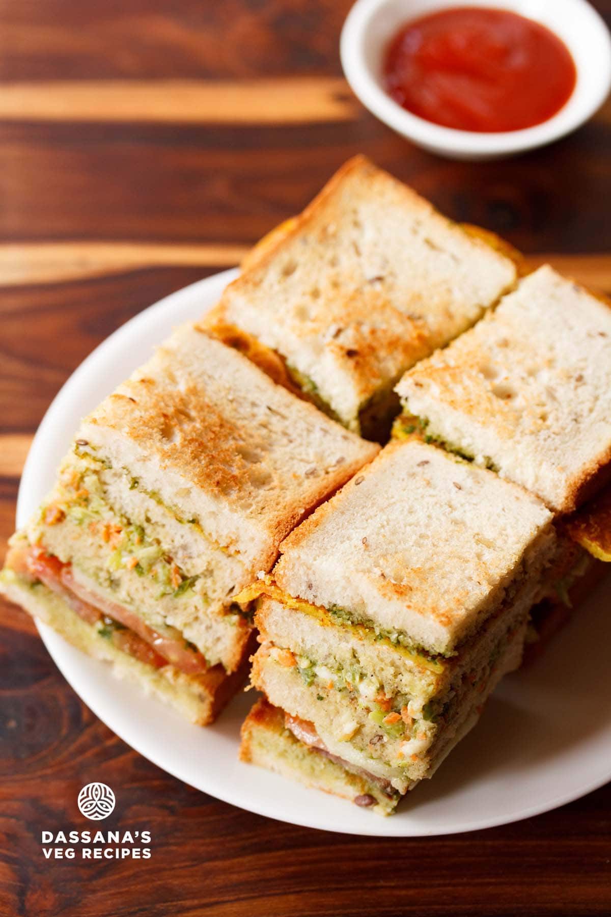 Vegetable Club Sandwich